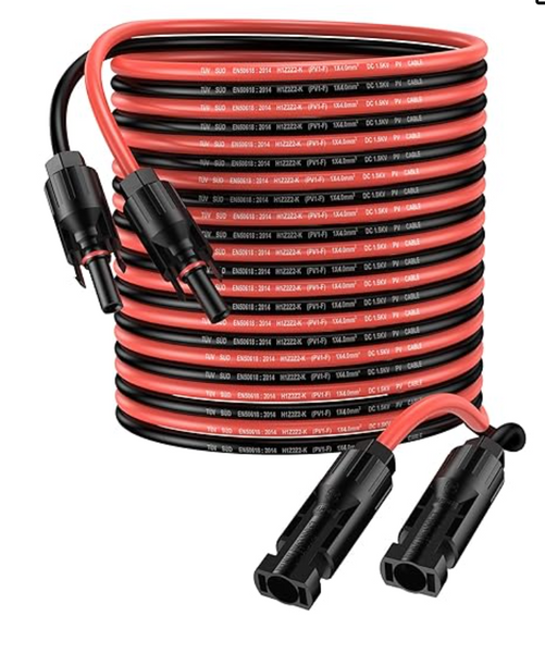 MOOKEERF Solar Panel Extension Cable - 10AWG 10FT Solar Wire With Female & Male
