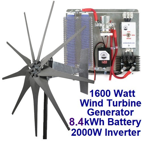 1600Wwindturbine7.6kWhbattery200Winverter