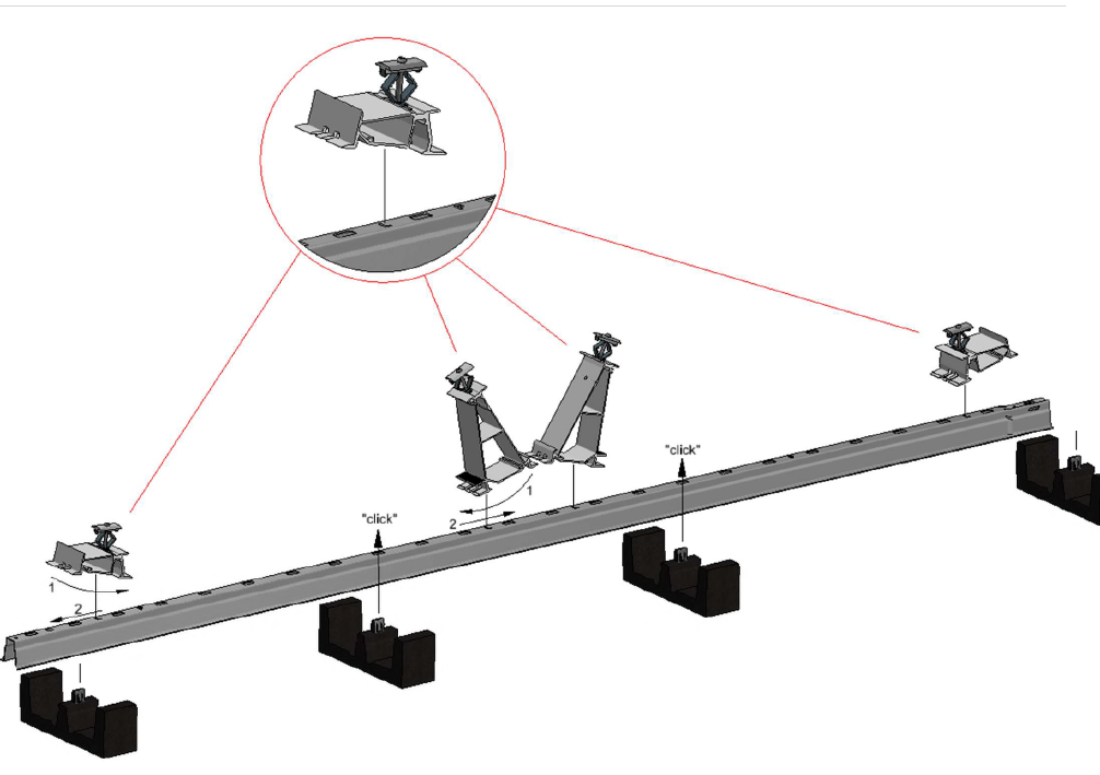 Flat Roof Mounting System for 2x Rows and 1-6x Columns of Solar Panels ...